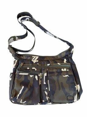 Lug Double Dutch Camo Crossbody Purse Multi-Pocket Adjustable Strap Travel NICE!